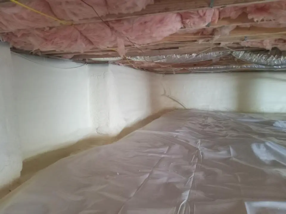 Crawl space encapsulation with closed-cell spray foam for Attic Insulation in Akron